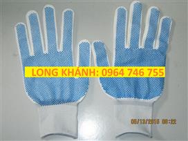 Cty Long Khánh Găng tay sợi hạt nhựa màu xanh